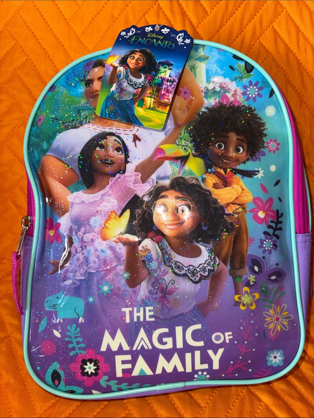Disney Encanto Purple and Turquoise Kids Backpack - The Magic of Family